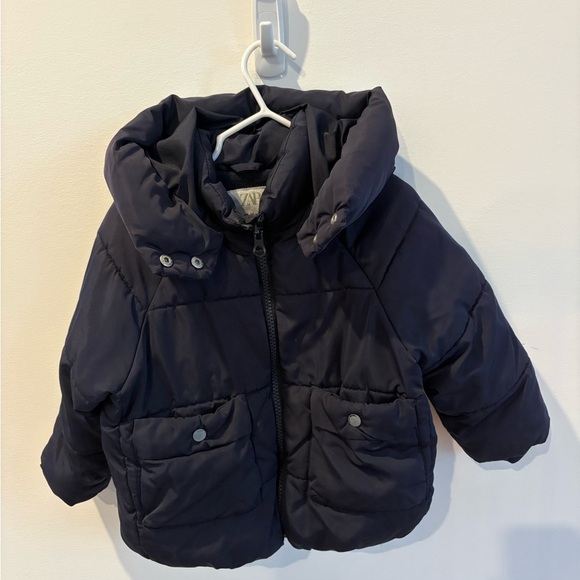 Zara Dark Blue Kids Puffer Coat - Picture 1 of 3